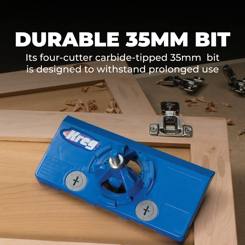 Kreg KHI-Hinge Concealed Hinge Jig - Drill Perfect Holes for Cabinets & Hardware Installation - Holiday Home Improvement Gifts for Him