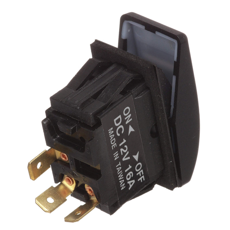 Seachoice Illuminated Rocker Switch, SPST, 3 Terminal, On/Off, Black