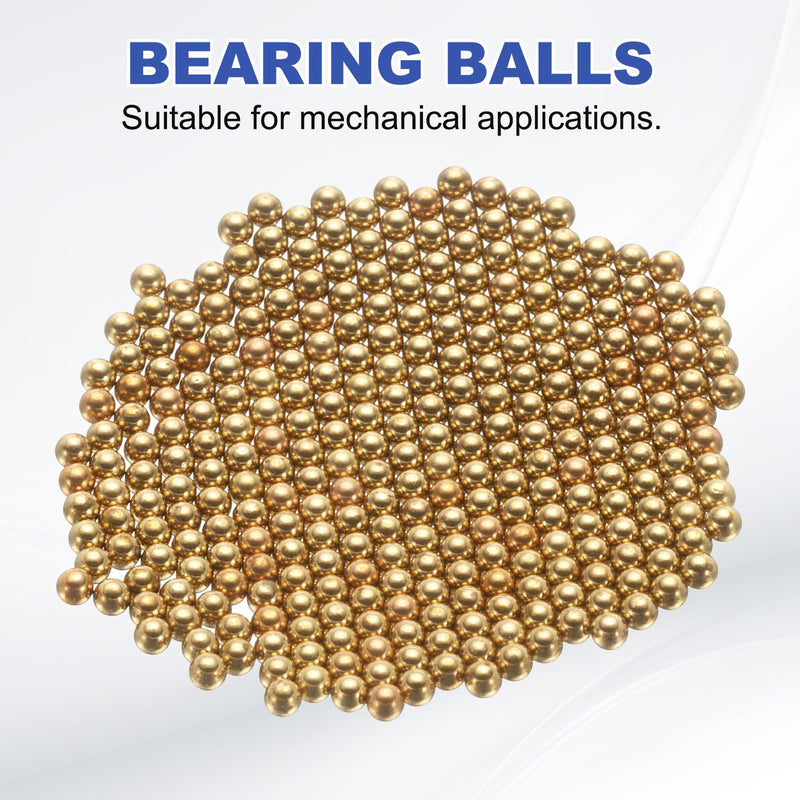 uxcell 500 Pcs Bearing Balls, 2mm Diameter H62 Precision Solid Brass Bearing Balls Industrial Brass Ball Spheres for Machinery, Automotive, and DIY
