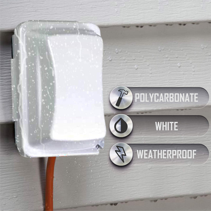 TayMac MM410W Single-Gang Horizontal/Vertical Mount Weatherproof In-Use Cover, 16 in 1, 2.75 in, White 1 Gang Standard