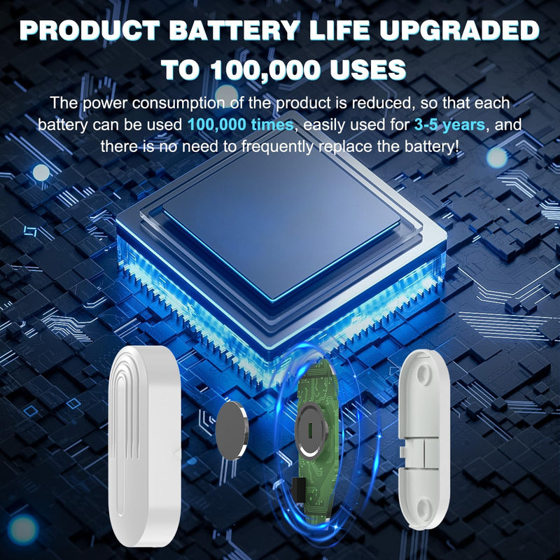 SanJie Door Chime, Door Open Contact Sensor Alarm for Business/Store/Home/Office When Entering, with 500 FT Range,26 Chimes 5 Adjustable Volume 2 Receivers +2 Sensors 2 Sensors + 2 Receivers
