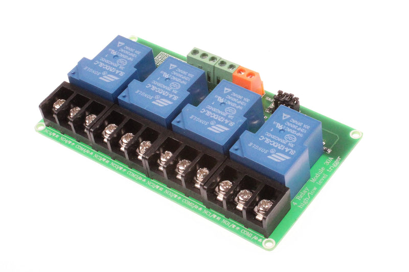 NOYITO 30A 4 Channel Relay Module High Low Level Trigger with Optocoupler Isolation Load DC 30V AC 250V 30A for PLC Automation Equipment Control, Industrial Control (4-Channel 12V) 4-Channel 12V