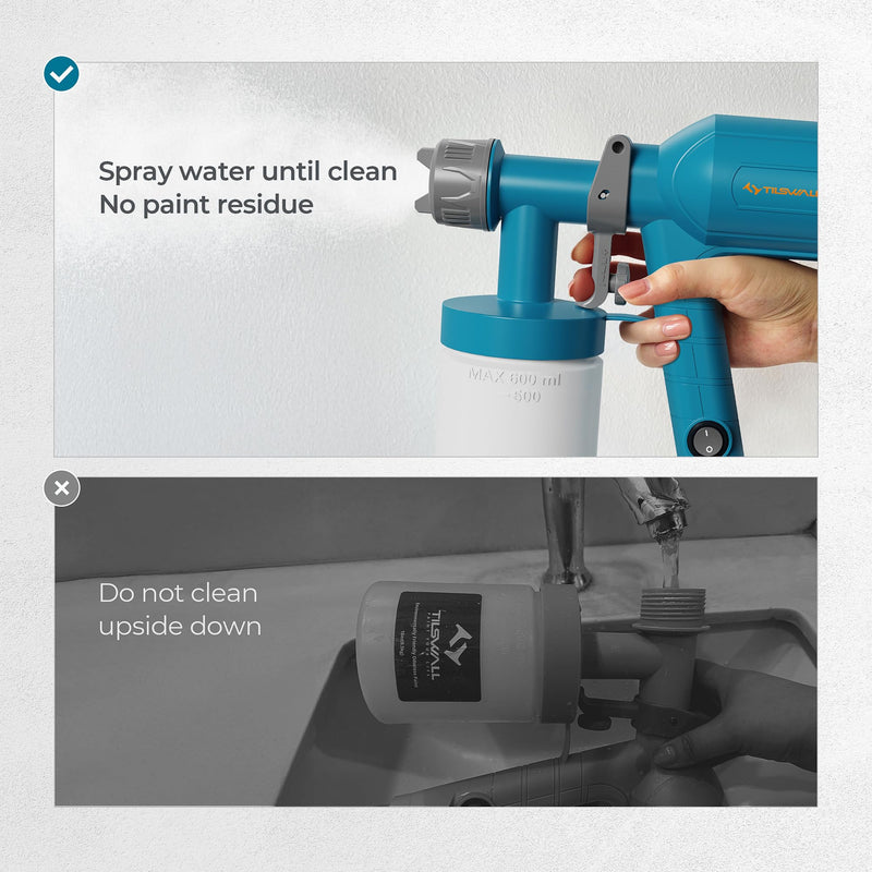 Tilswall Paint Sprayer Dreamer400 Ultra-Light Spray Gun for Painting Blue