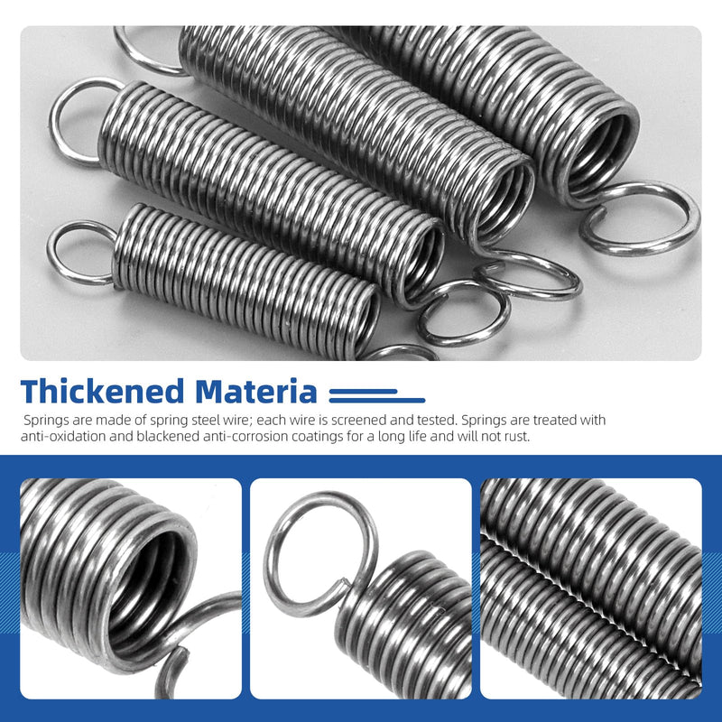 Glarks 100pcs Stainless Steel Extension Springs with Double Hook Sets 25 Sizes Small Spring Tension Spring Wire Assortment for Machinery Construction Industrial 100