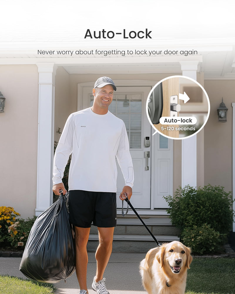 DESLOC C110 Smart Lock with LockVue Display, 3-in-1 Keyless Entry Door Lock with Fingerprint, Passcode & Key, BHMA Certified Deadbolt, Auto Lock, 12-Month Battery for Home, Apartment & Airbnb, Nickel Deadbolts