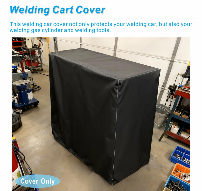 Welding Cart Cover, Protects Cart & Gas Cylinder, Suitable for Tig Mig & Plasma Cutter Rolling Welding Cart - Heavy-Duty Waterproof & Dustproof - Easy Access Zipper