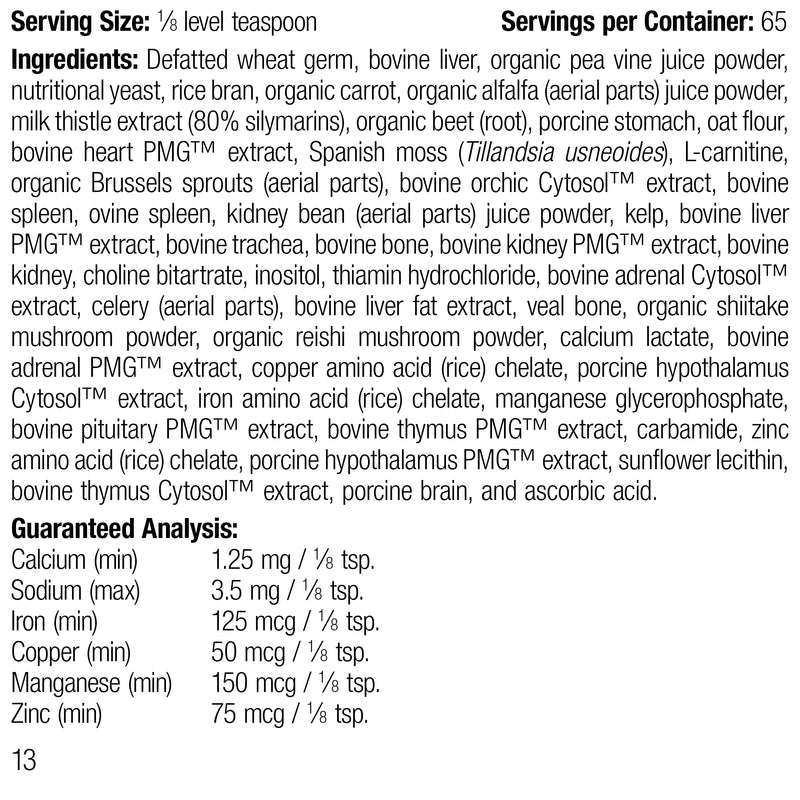 Standard Process Canine Whole Body Support - Multisystem Support Supplement for Canines - Nutritional Powder Supplement for Daily Health Maintenance - Multisystem Supplement Formula - 25 g 25 Grams (Pack of 1) - PawsPlanet Australia