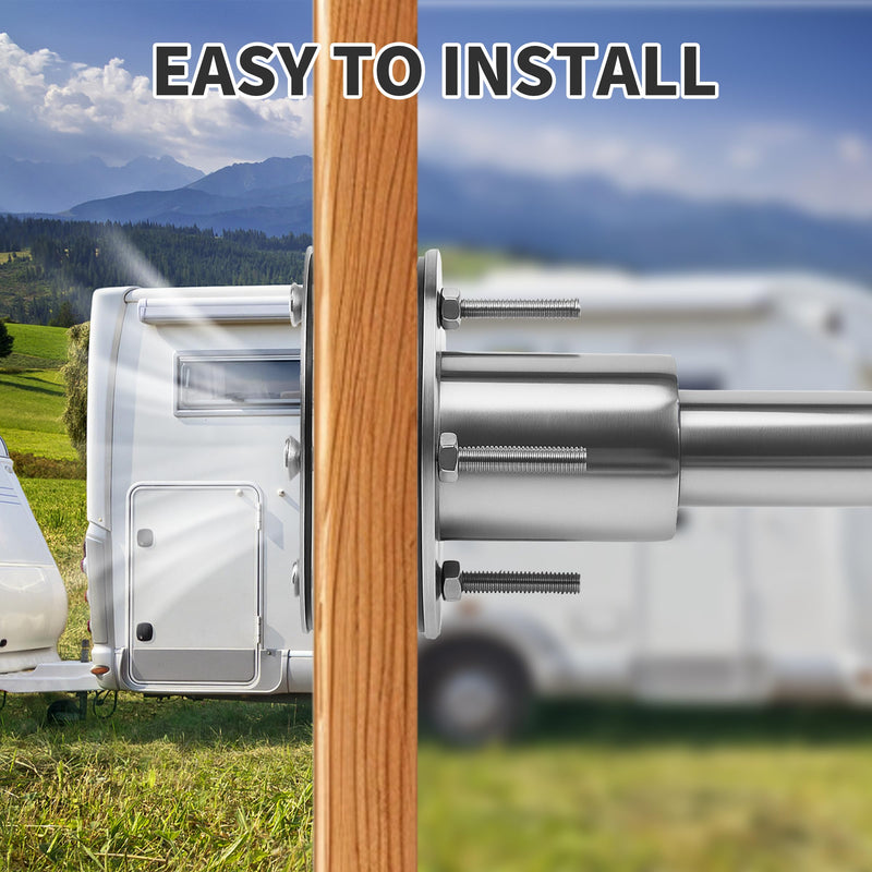Thru Hull Exhaust for Boats - 2 Pack 316 Stainless Steel Diesel Heater Exhaust Pipe Thru Wall with Heat Insulation for Damage Prevention, Easy to Install, Suitable for 24mm Pipe, for Boat, RV, Garage
