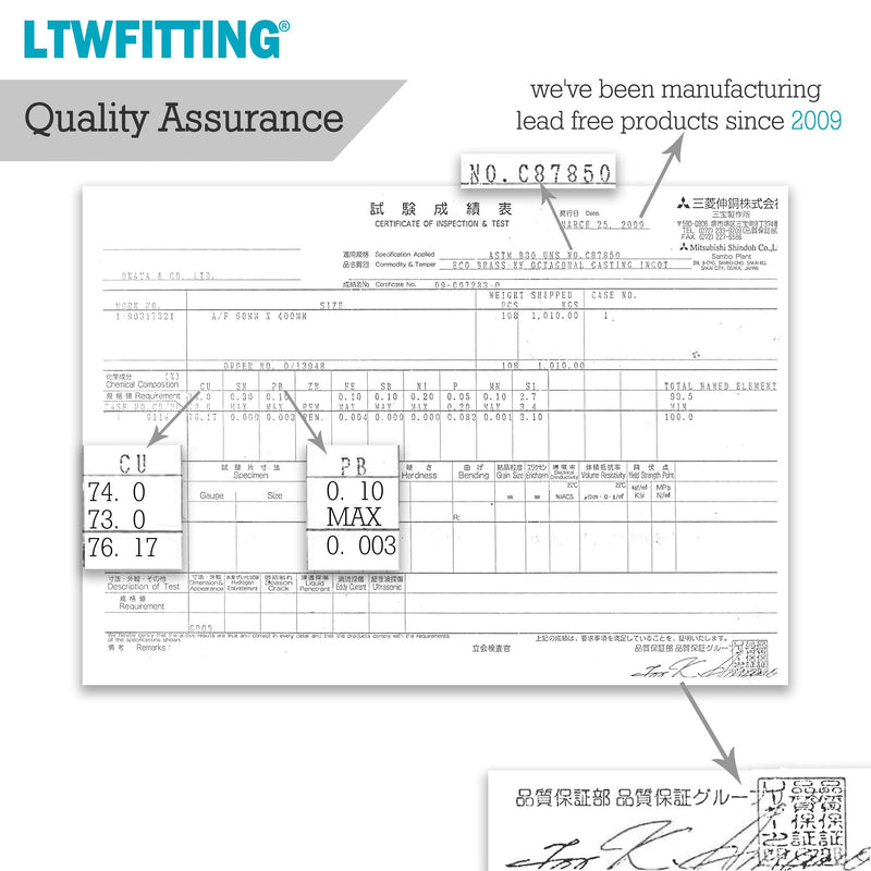 LTWFITTING No Lead Brass PEX Adapter Fitting 1/2-Inch PEX x 3/4-Inch Male NPT Crimp Adaptor (Pack of 20)