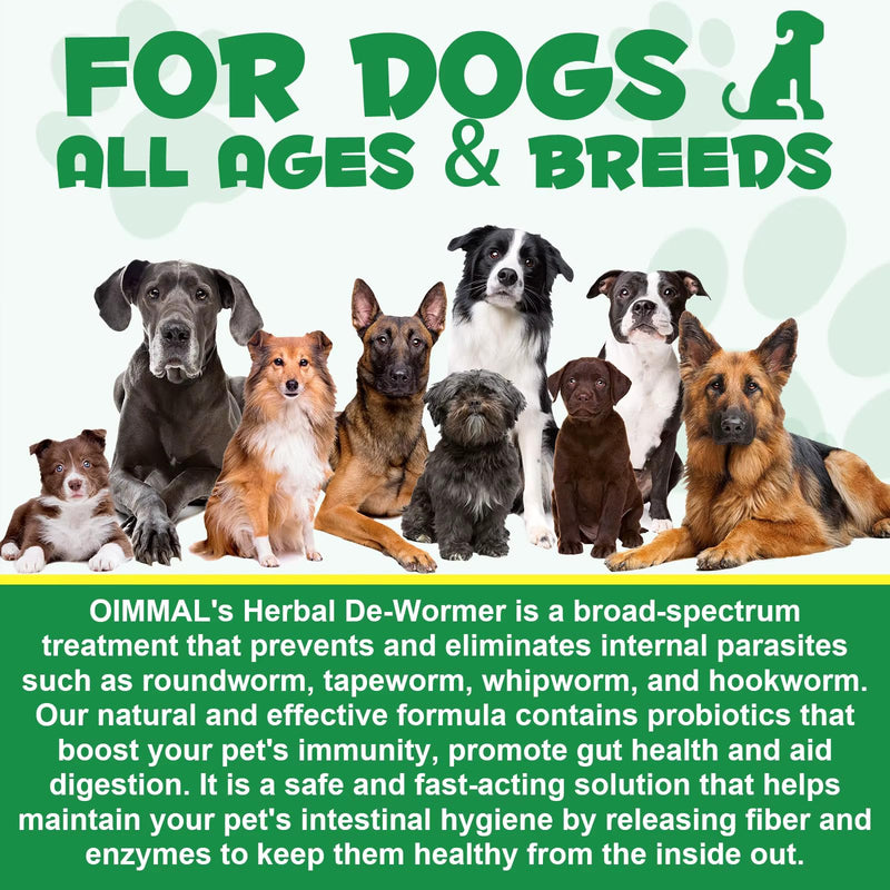 No More Worms - Natural Broad Spectrum Treatment for All Dogs, Herbal Cleanse, Digestive Support for All Breeds, Gut Health, Supplement Drops Enhanced with Probiotics for Puppy & Peros