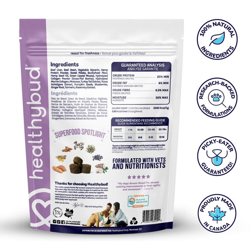 healthybud Hip and Joint Dog Treats - Glucosamine Soft Beef Liver Bites for Senior Dogs, Arthritis Support 14.1oz 14.1 Ounce (Pack of 1) - PawsPlanet Australia