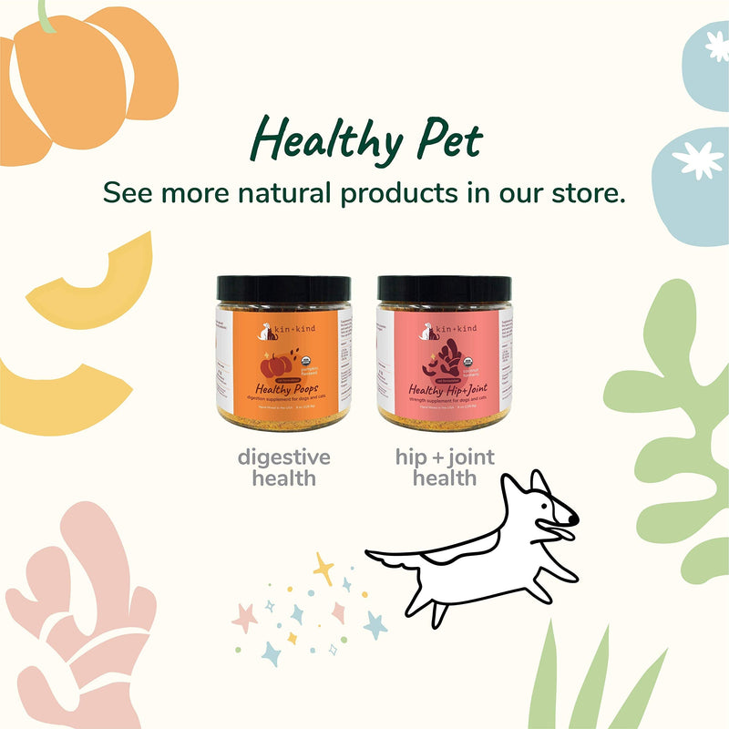 kin+kind Organic Multivitamin for Dogs & Cats - Vitamins and Supplements for Healthy Skin and Coat - Natural Formula with Wheatgrass, Kelp, Flax Seed, Seaweed and Coconut - Large 8 oz - Made in USA 8 oz (Pack of 1) - PawsPlanet Australia