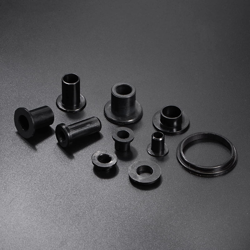 HARFINGTON 4pcs Flanged Sleeve Bearings 10.5mm Bore 16mm OD 26mm Length Nylon Bushings for Shaft, Black 10.5mm x 16mm x 26mm