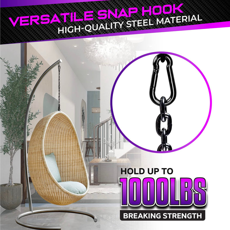 Spring Snap Hooks, Carabiner Clip, Heavy Duty Rope Connector, Quick Link Carabiners Spring Snap Hooks for Indoor & Outdoor, Camping, Climbing, Fishing, Hiking 2Pcs 5.5In
