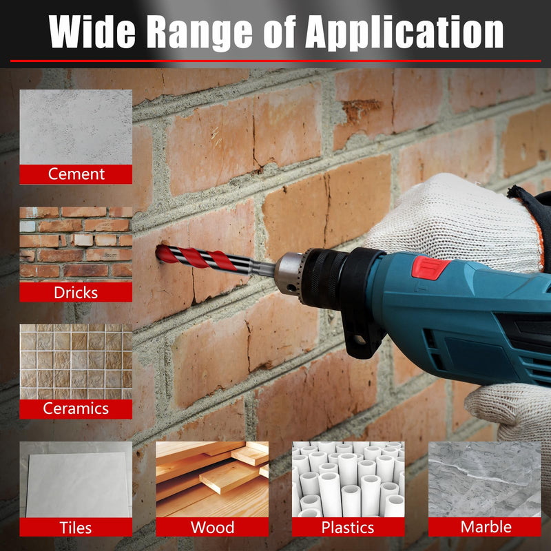 48-20-9058 10-Piece Impact Duty Carbide Concrete Hammer Drill Bit Set | Concrete Hammer Drill Bit Compatible with Milwaukee Tool, Masonry Drill Bits Set for Concrete, Stone, Brick with Storage Case