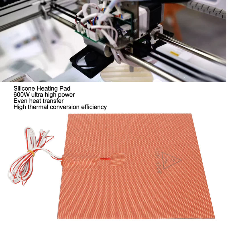 250x250mm Silicone Heater Pad, 110V 450W Silicone Heating Plate Pad Heater Heater Bed Mat Heated Bed Build Plate with Back Adhesive for VORON2.4 3D Printer Heated Bed