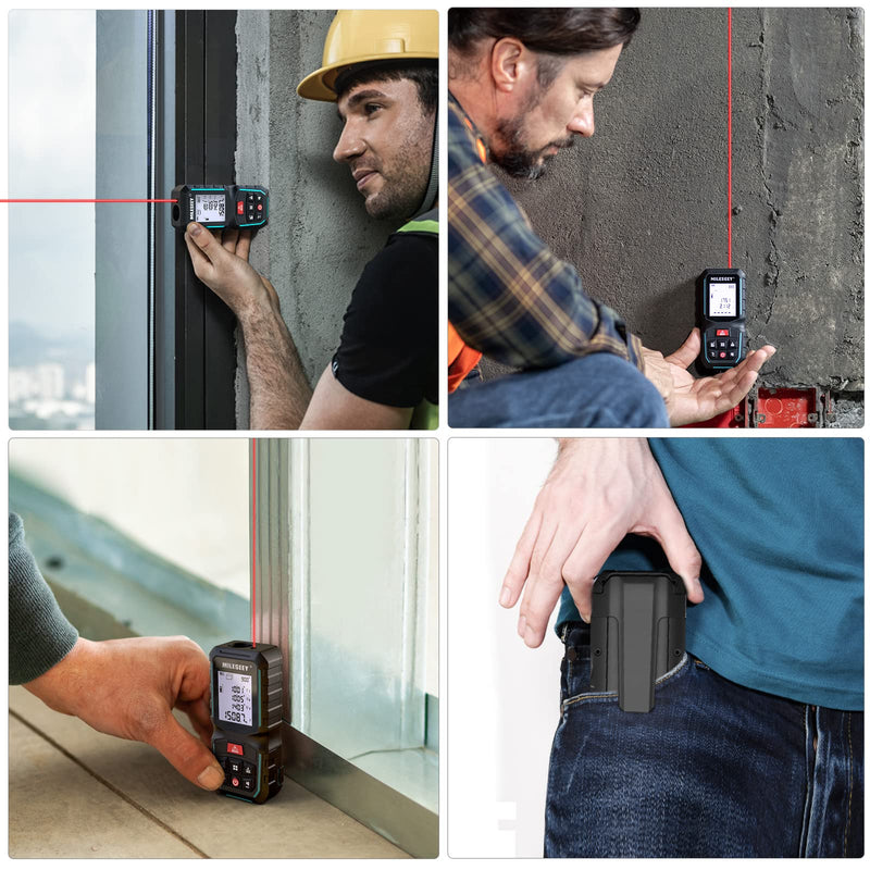 MiLESEEY G2 Laser Measurement Tool 330FT (Ft/in/M/Ft+in) with Angle Sensor, Laser Distance Meter with Pocket Clip, Distance Area Volume Measure and Pythagoras, ±1/16 in Accuracy 200FT