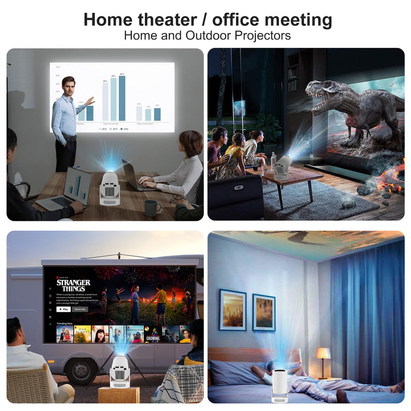 【Built-in Apps】HY300Ultra Mini Projector WiFi Bluetooth ,Movie Projector Compatible with TV Stick Smartphone / USB,Support 4K Portable HD Outdoor Indoor for Home Theater with Wall/Ceiling Projection