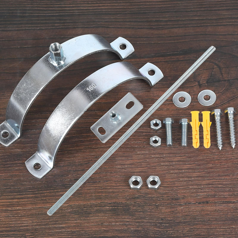 6 1/2Inch Chimney Pipe Bracket,Wall Support Chimney Pipe Holder，Stove Pipe Hanger，B Vent Wall Strap，Rigid Split Ring Hanger,Lengthened 16-inch Screw 6 Inch