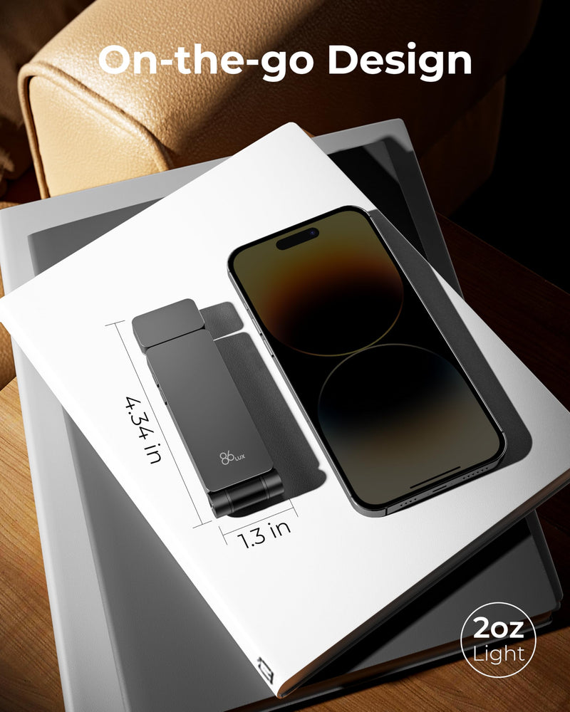 86lux Reading Light, Rechargeable Book Light for Reading in Bed, Ultralight Clip-on LED Bookmark Lamp with 3 Amber Colors & Stepless Dimming for Night Reading for Book Lovers, Kids, Grey Gray