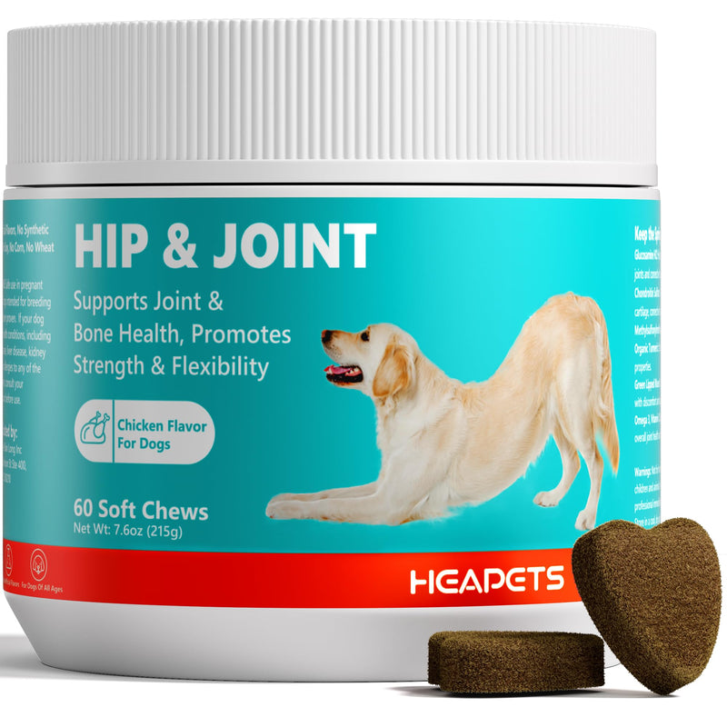 Joint Supplement for Dogs with Chondroitin and Glucosamine for Dogs Joint Health, MSM, Green Lipped Mussel, Turmeric, Omega 3 for Dog Joint Pain Relief, 60ct 60 Count