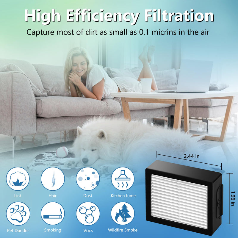 Improvedhand Filters Replacement for i-Robot Roomba E I & J Series i1+ i3 i3+ i4 i5/plus i6 i6+ i7 i7+/plus i8 i8+ E5 E6 E7 Vacuum Cleaner parts 4639161,6 Pack High Efficiency Filters+1 Cleaning Brush 6