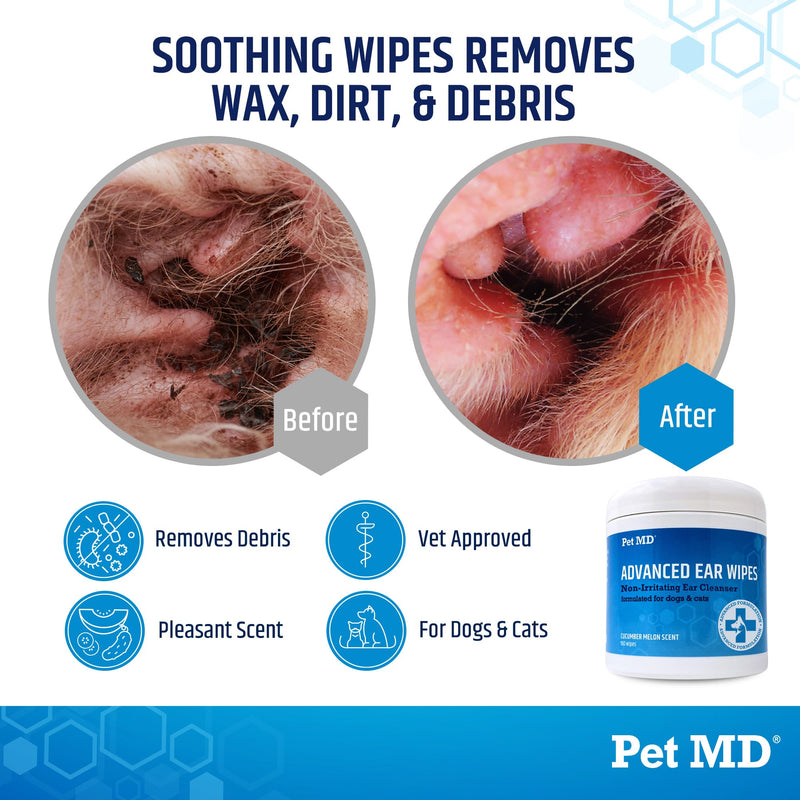 Pet MD Advanced Ear Wipes & Tris Ear Flush