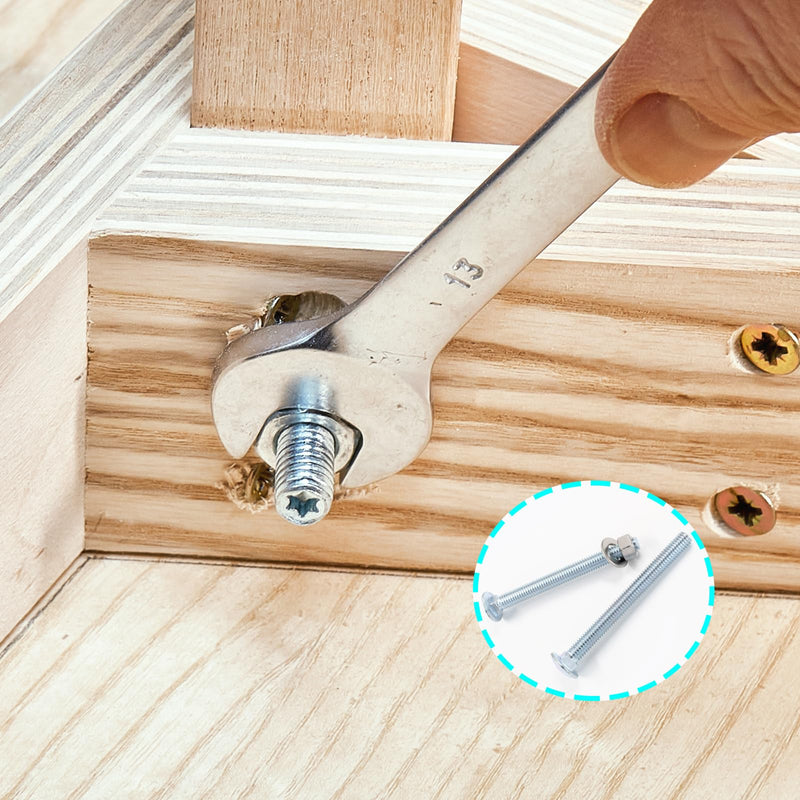Luomorgo 12 Sets 1/4"-20 x 2 1/2 in. Carriage Bolts, Round Head Square Neck Fully Threaded Screws, Galvanized Steel Carriage Bolts with Hex Nuts, Flat Washers 1/4"-20 x 2 1/2 in. - NewNest Australia