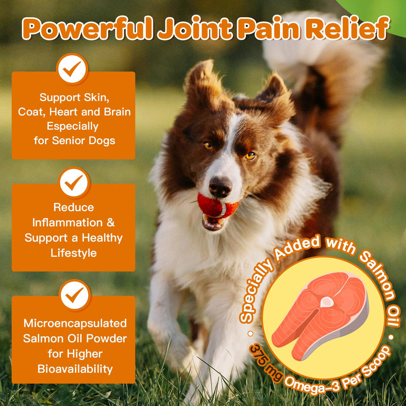 Glucosamine for Dogs - Joint Supplement for Dogs, Chondroitin, MSM, Turmeric, Omega 3 for Dogs, Support Hip and Joint Mobility - Dog Joint Pain Relief, Dog Joint Supplement Large Breed, 9.52 Oz 90 Scoops - PawsPlanet Australia