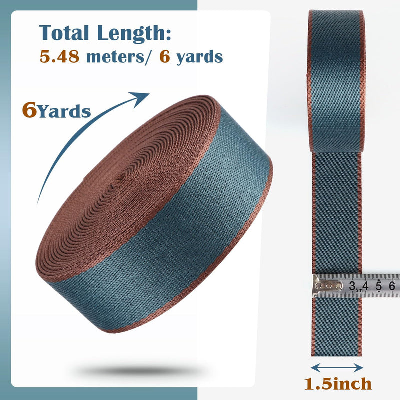 Nylon Webbing 1.5 Inch-6 Yards Peacock Blue Webbing Straps for Bags-Heavy Cotton Webbing 1.5 inch for Bag Handles Purse Straps Ribbon 1 1/2" Dark Peacock Blue
