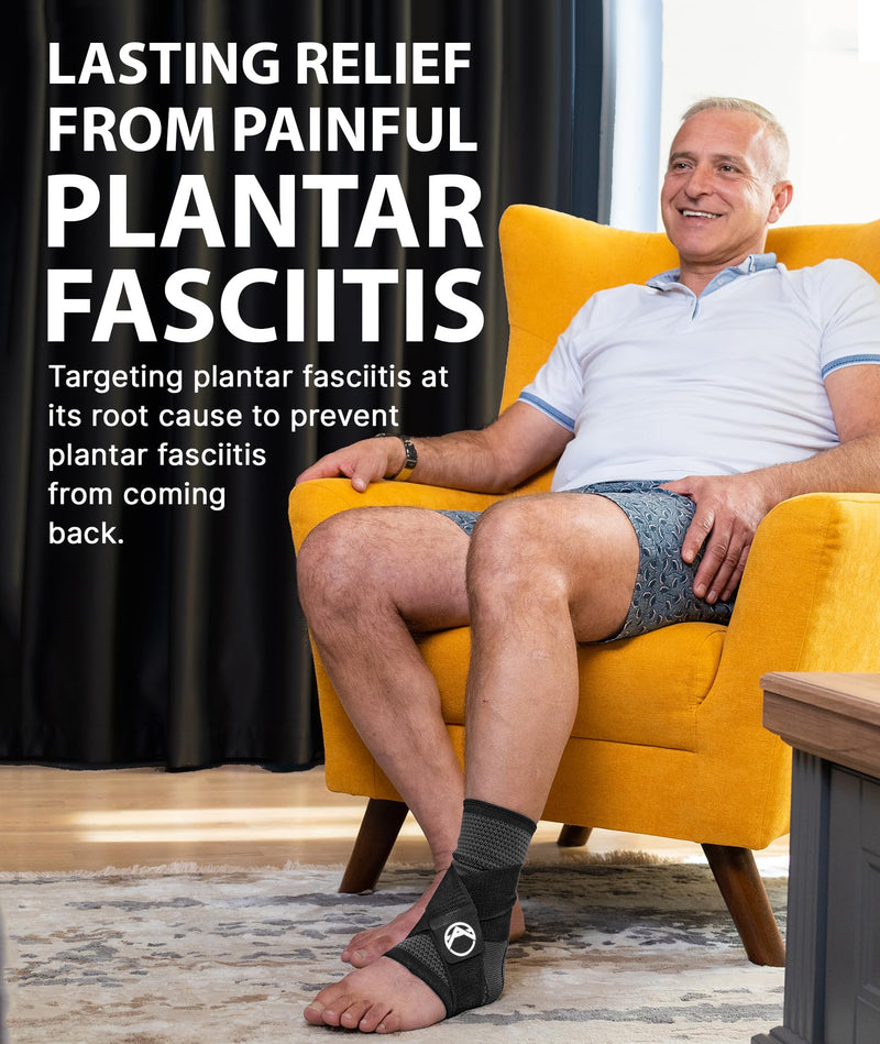 Plantar Fasciitis Sleeve - Plantar Fasciitis Relief, Plantar Fasciitis Socks, Ankle Compression Sleeve, Ankle Support for Women, Plantar Fasciitis Brace, Ankle Sleeve, Ankle Support Men X-Large Black 1