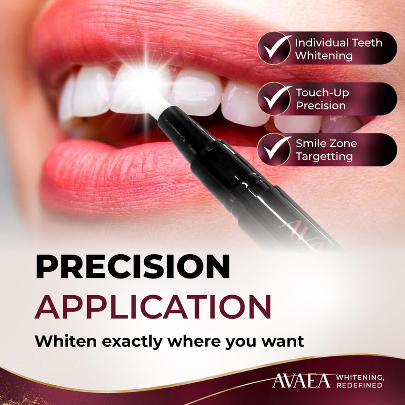 Dr. White’s AVAEA™ Rose Rêve Teeth Whitening Pen | 0.09 Fl Oz Pap+ Precision Whitening Serum | Peroxide-Free Whitening Treatment | Raspberry + Vanilla