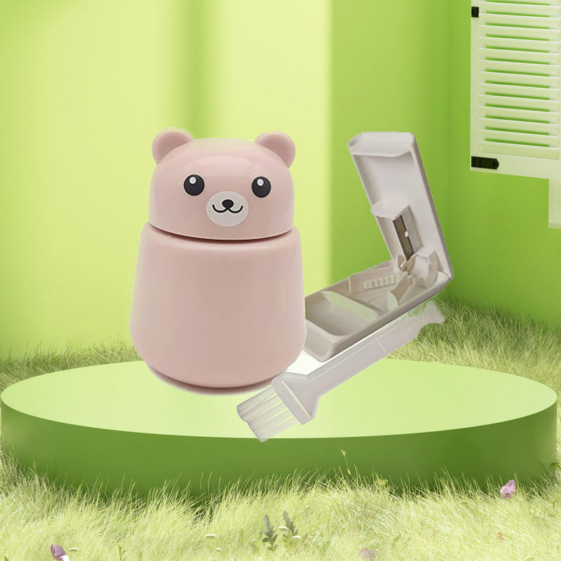 CoaGu Bear Pill Crusher & Splitter Kit - BPA-Free Combo for Pills/Tablets, FDA-Compliant Fine Powder, Nursing Home & Travel Pink&white