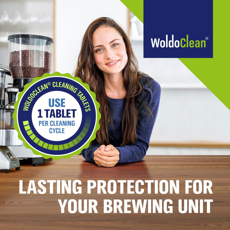 WoldoClean Espresso Machine Cleaning Tablets 40x 2g - Universal Backflush Tablets for Breville Barista Express, Jura, Gaggia, DeLonghi & Phillips, Removes Coffee Oils & Grease Residue Unscented 40 Count (Pack of 1)