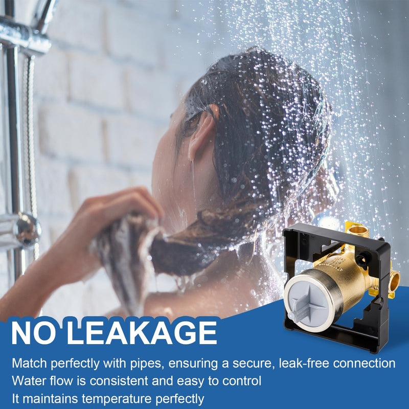 R10000-UNBXHF Shower Valve Body Compatible with Delta MultiChoice Tub Faucet and ShowerHead, Fits Single/Dual Function Shower Handle Trim Kit without Screwdriver Stops R10000-UNBXHF