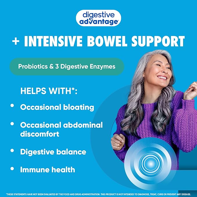 IBS Daily Probiotic Capsules for Digestive Health & Gut Health, Digestive Advantage Probiotics For Men and Women (96 count box) - Digestible Enzymes IBS 96CT - NewNest Australia