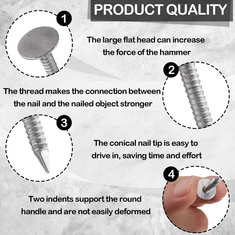 Tandefio 250 Pcs Aluminum Siding Nails Siding and Panel Nails Roofing Siding Nails Aluminum Metal Roofing Nails to Fasten Roofing Felt Wood Decking Insulation Board (1-1/4 Inch) 1-1/4 Inch