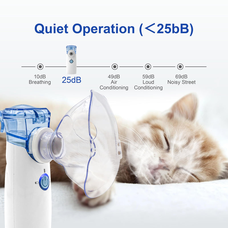 Portabe Cat Nebulizer,Handheld Nebulizer of Cool Mist for Dog Pets, USB Rechargeable Veterinary Nebulizer,Steam Inhaler for Home Office Use for Breathing Problems,Animal Use