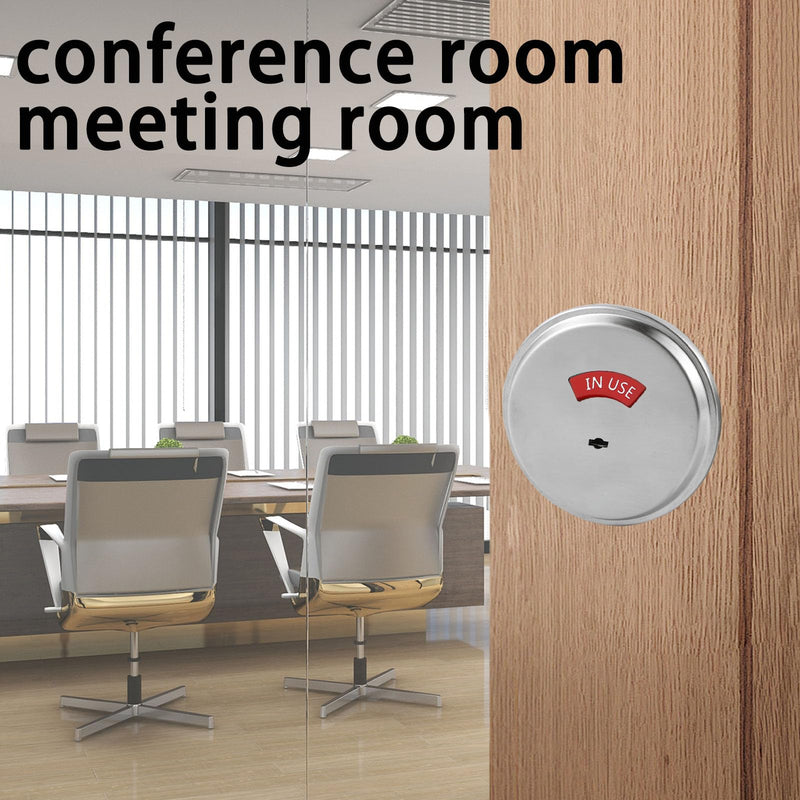 in-Use/Vacant Commercial Deadbolt, Heavy Duty Satin Chrome Grade 2 Privacy Indicator Deadbolt for Bathroom/Office, UL3 Hour Fire Rated, Left&Right Handed, 2 3/4" Backset 1