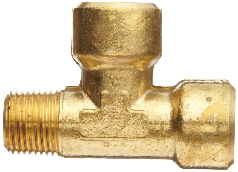 Anderson Metals-06227-04 Brass Pipe Fitting, Forged Street Tee, 1/4" Female Pipe x 1/4" Male Pipe x 1/4" Female Pipe