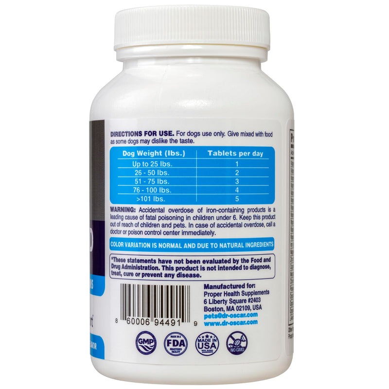 3in1 Blood Aid, Immunity & Energy for Dogs, Iron Supplement for Dogs, Helps Maintain Blood Health, Normal Red Cells Levels & Normal Clotting Function, 120 Tablets - PawsPlanet Australia