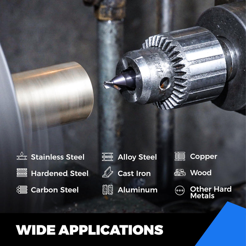 toolant Center Drill Bit Set, TiAlN Coated Cobalt M35 HSS Centering Drill Bit for Stainless Steel, Carbon Steel, Alloy Steel, Cast Iron, Copper, Other Hard Metals, #1-5, SAE 3/64"-3/16" (6pcs) 3/64"-3/16"(6pcs)