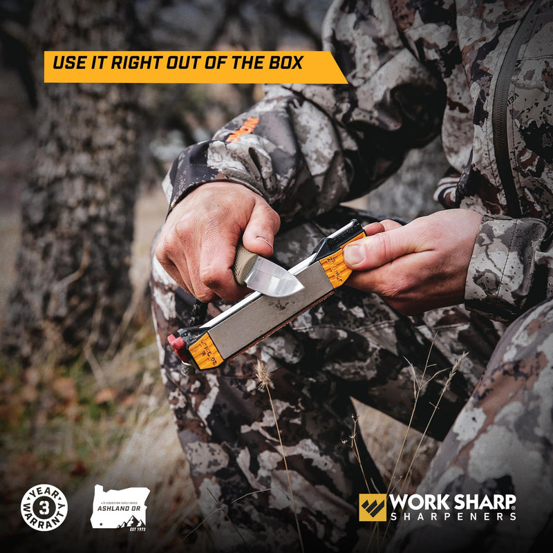 Work Sharp Guided Field Sharpener, Compact Travel Knife Sharpener Tool Single