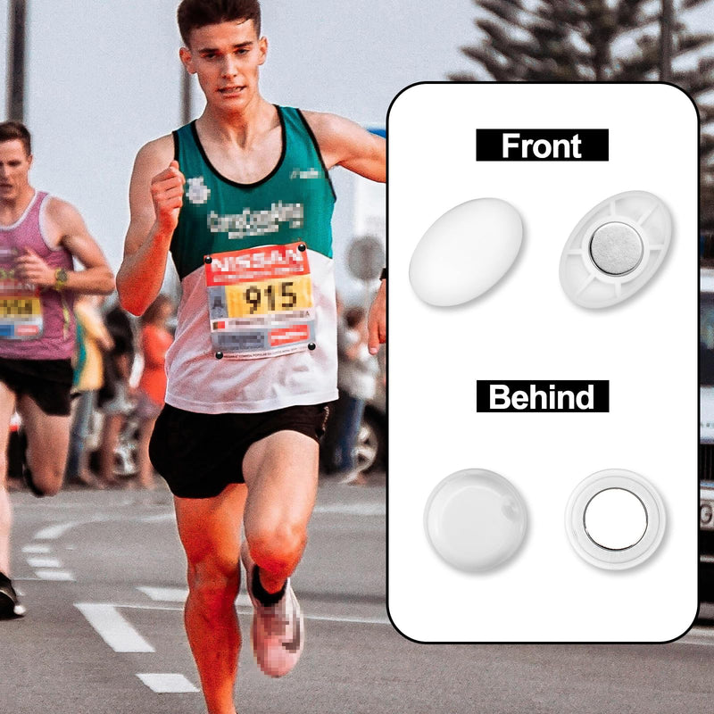 10 Pairs Magnetic Race Bib Clips, Marathon Race Number Holder Running Bib Buckles Magnets Racing Bib Fixing Clips Bib Snaps Bib Pins for Runners Field Triathlon Cycling Competition