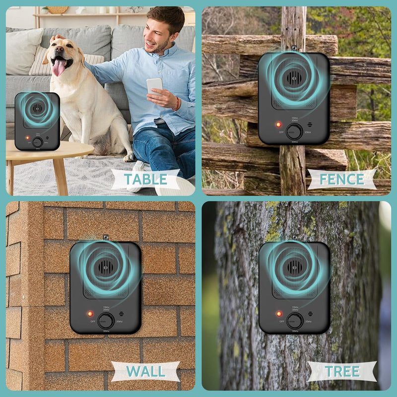Anti Barking Device, Rechargeable Dog Barking Deterrent Devices for Dogs, Ultrasonic Dog Barking Control Device, Barking Dog Silencer, Bark Box Stop Neighbors Dog from Barking (Black) Black