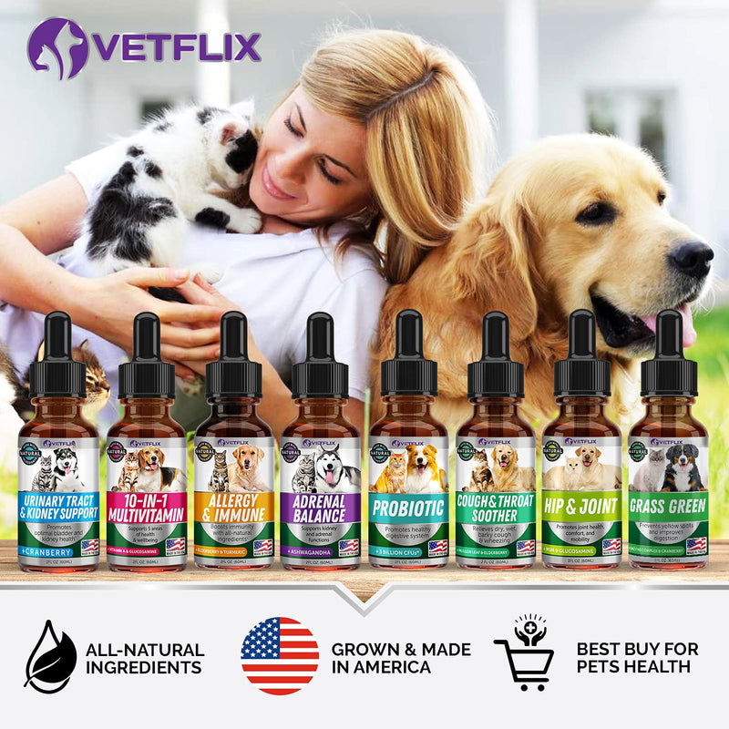 Velflix Allergy Immune Anti Itch & Hot Spots - Made in USA Natural Pet Supplement for Cat & Dog Allergy Relief with Turmeric & Milk Thistle -Seasonal Allergies Digestive Treatment for Dogs & Cats Pet Supplement for Immune - PawsPlanet Australia