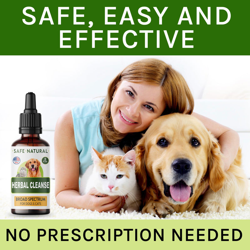 Herbal Cleanse fot Cats and Dogs - Homeopathics Parasites and Toxins for Dogs and Cats - All Breeds and Size - Puppy & Kitten - 2oz Herbal Cleanse