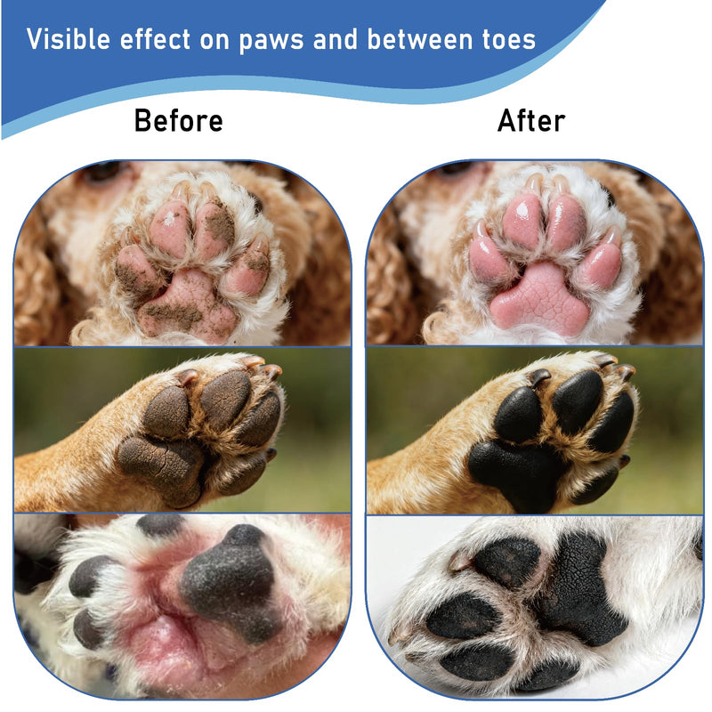 Dog Paw Cleaner – 3.4 OZ No-Rinse Dog Paw Washer, Plant-Based Formula, Deep Cleans Stains, Gentle Soothes & Moisturizes, Suitable for Puppies to Large Breeds, Puppy Essentials