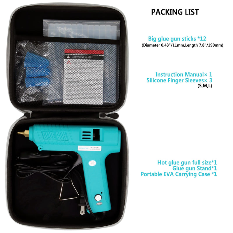120W Hot Glue Gun Full Size with Temperature Control, Teal