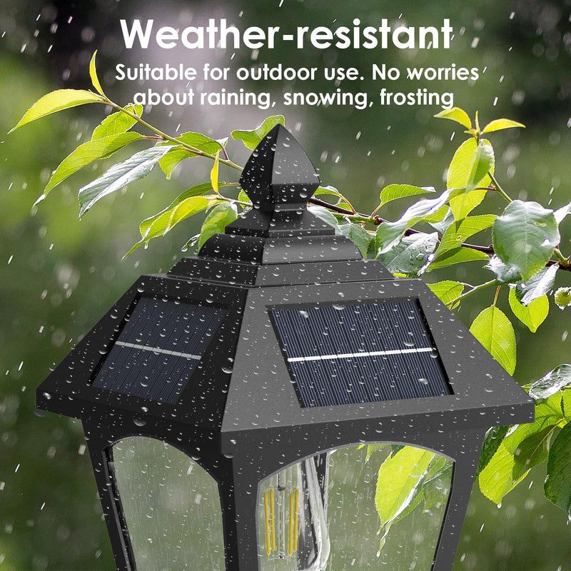 Solar Post Lights Outdoor, Aluminium Solar Lamp Post Light with Pier Mount Base, Outside Decor for Yard Garden Pole Pillar, 100 Lumens (Warm White) ﻿ Warm White